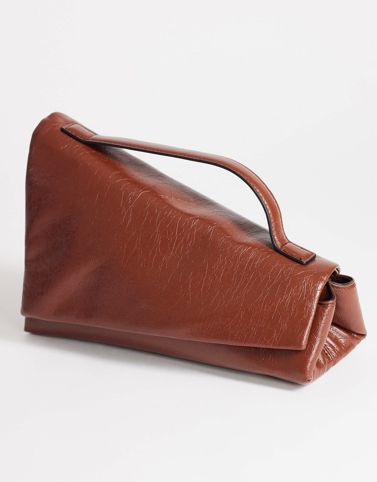 Topshop Delta medium pyramid top handle grab bag in tan