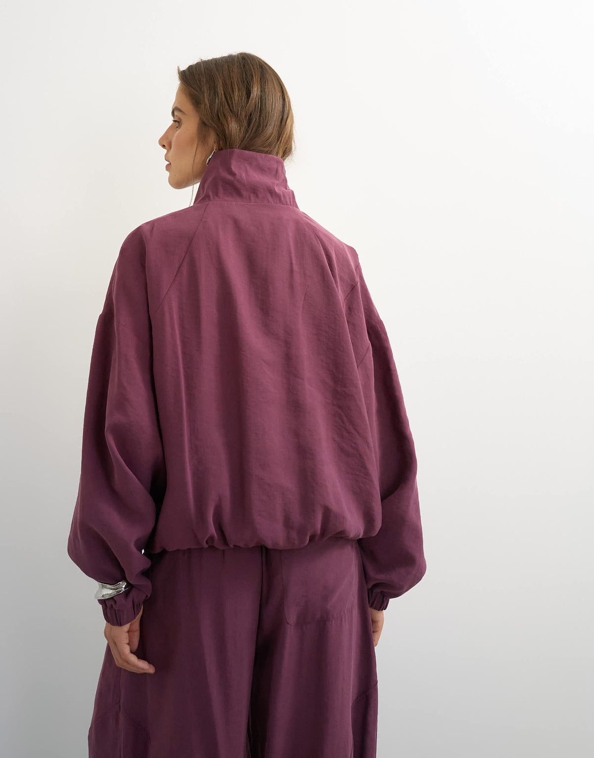 Topshop co ord funnel neck track jacket in fig