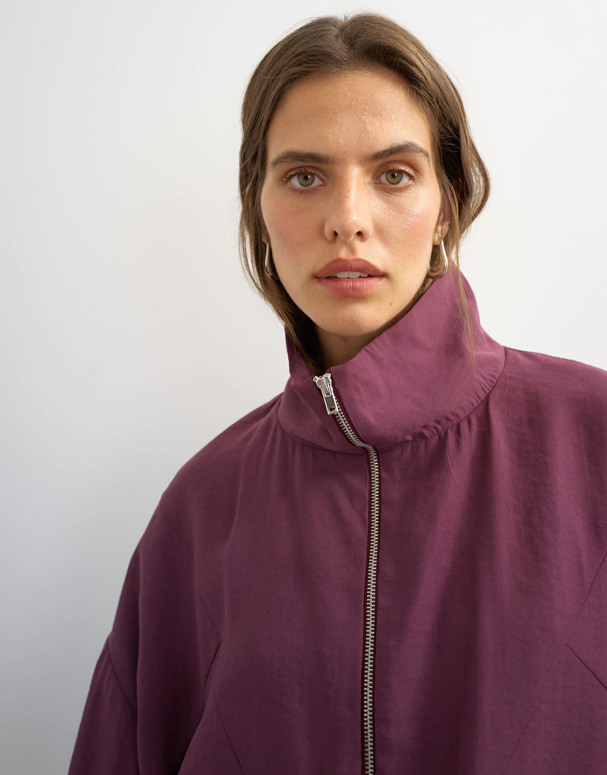 Topshop co ord funnel neck track jacket in fig