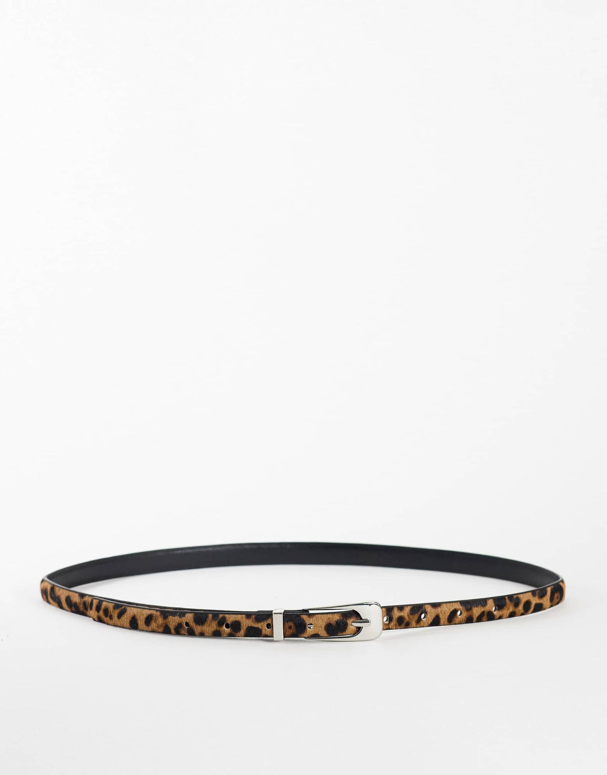 Topshop skinny hair on real leather belt in leopard print