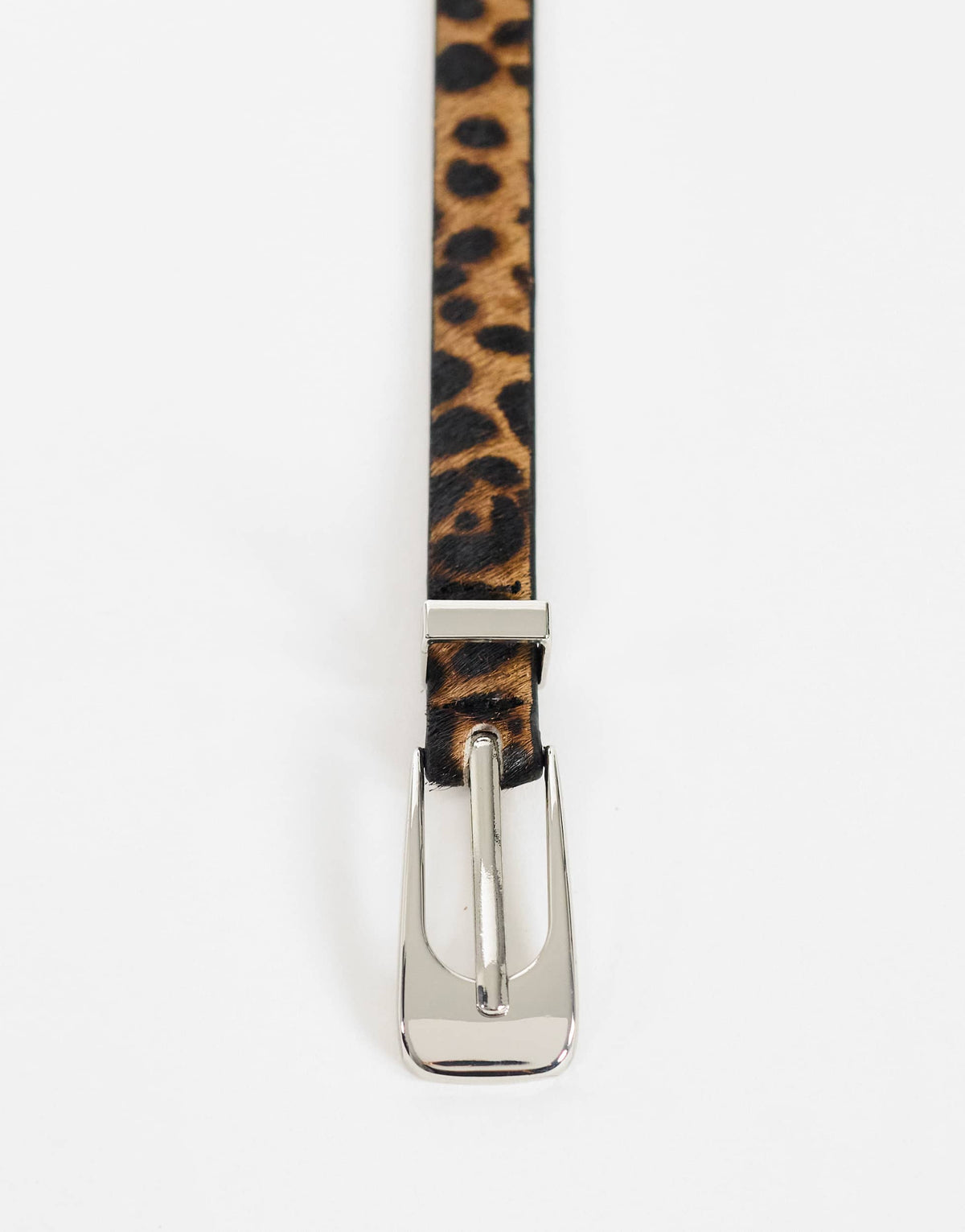 Topshop skinny hair on real leather belt in leopard print