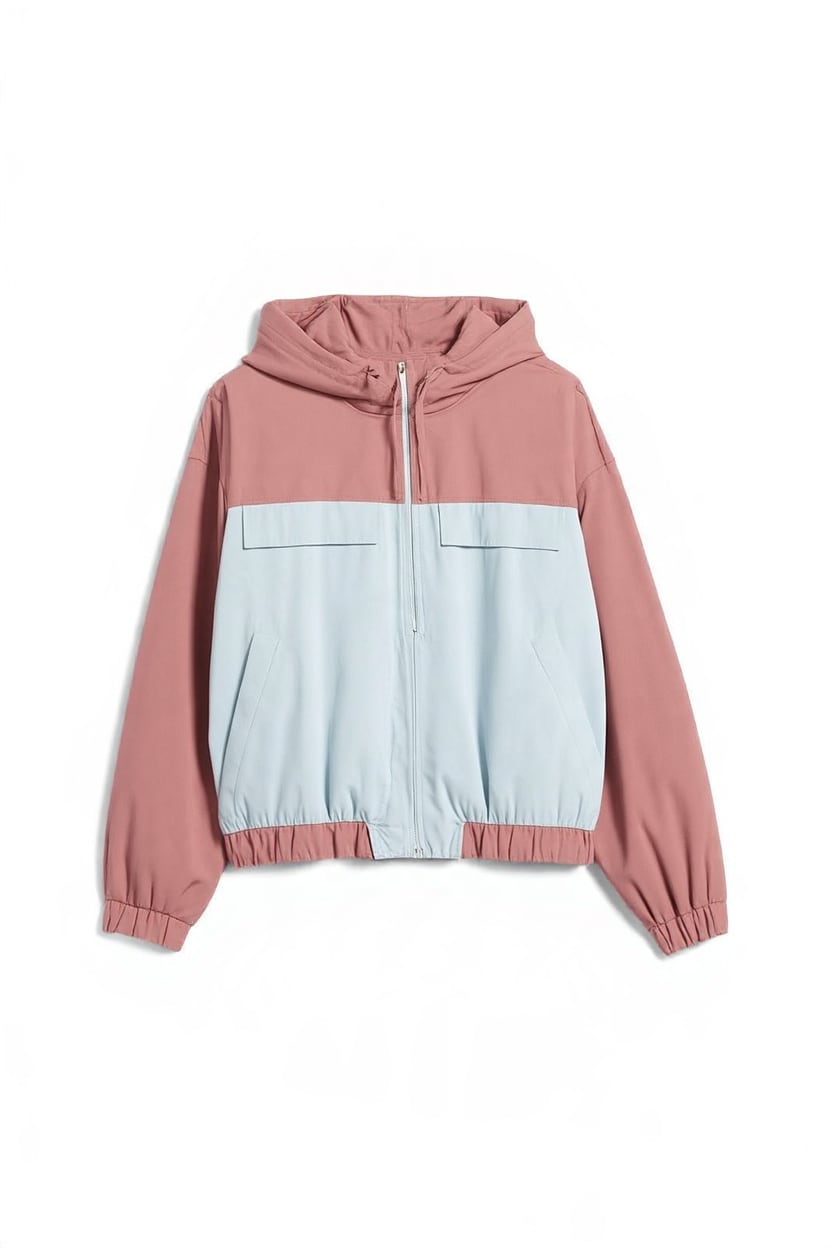 Topshop colour block bomber in blue and mauve 