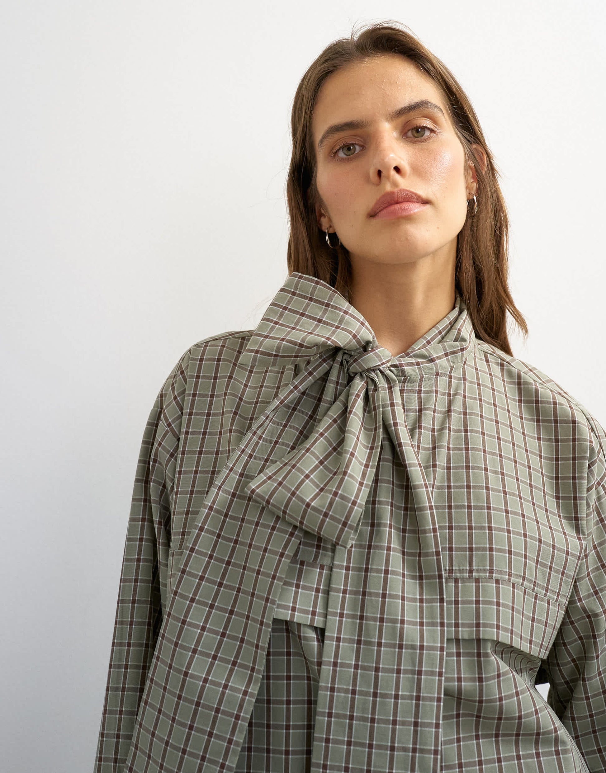 Topshop co-ord bomber with scarf detail in check