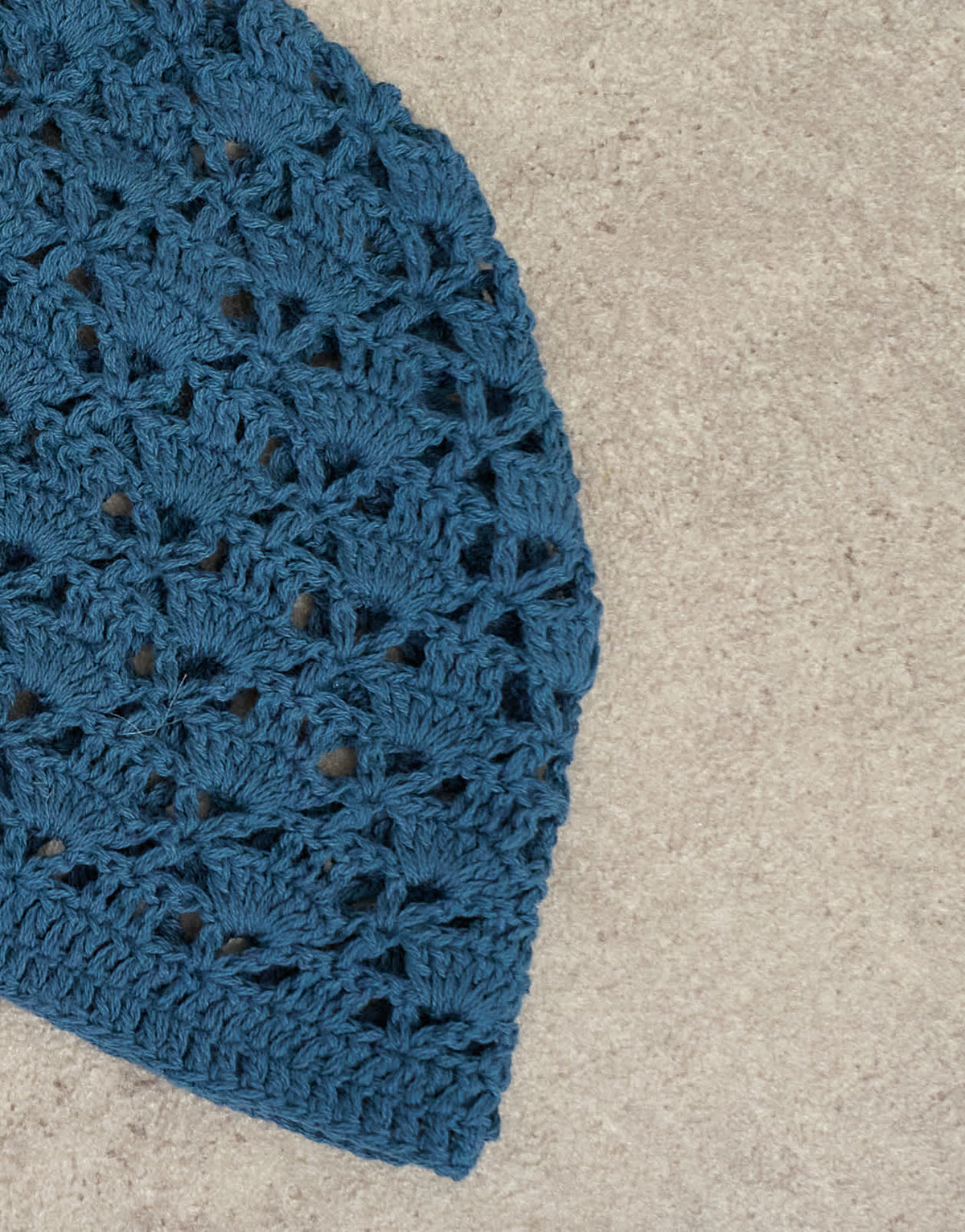 Topshop crochet beanie hat in deep blue