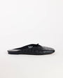 Topshop Blythe knotted flat mule in black textured
