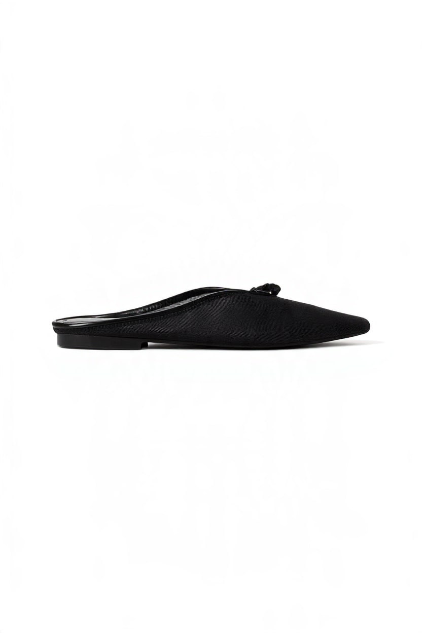 Topshop Blythe knotted flat mule in black mesh