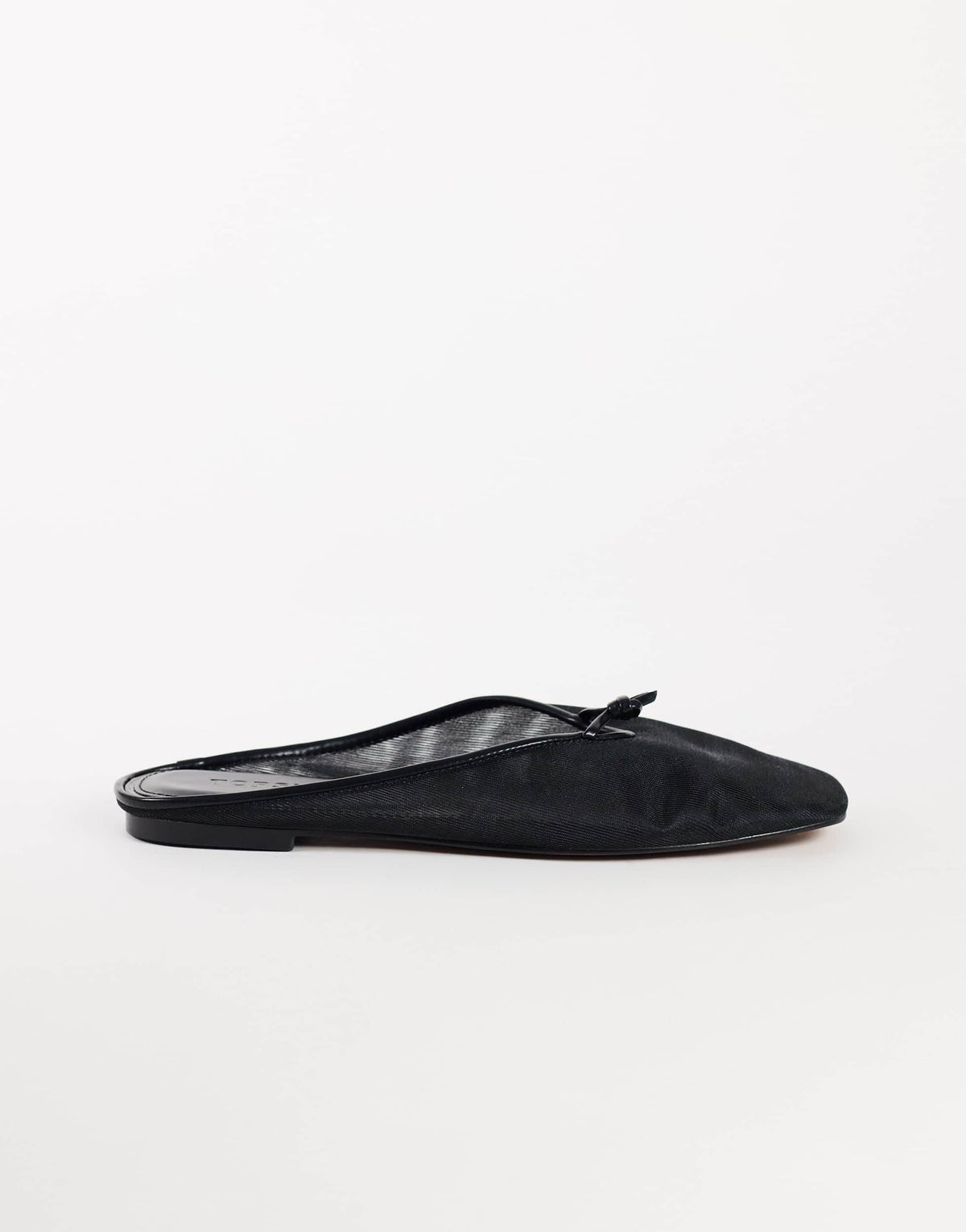Topshop Blythe knotted flat mule in black mesh