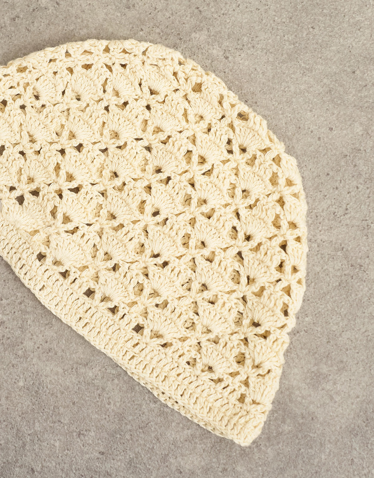 Topshop crochet beanie hat in off white