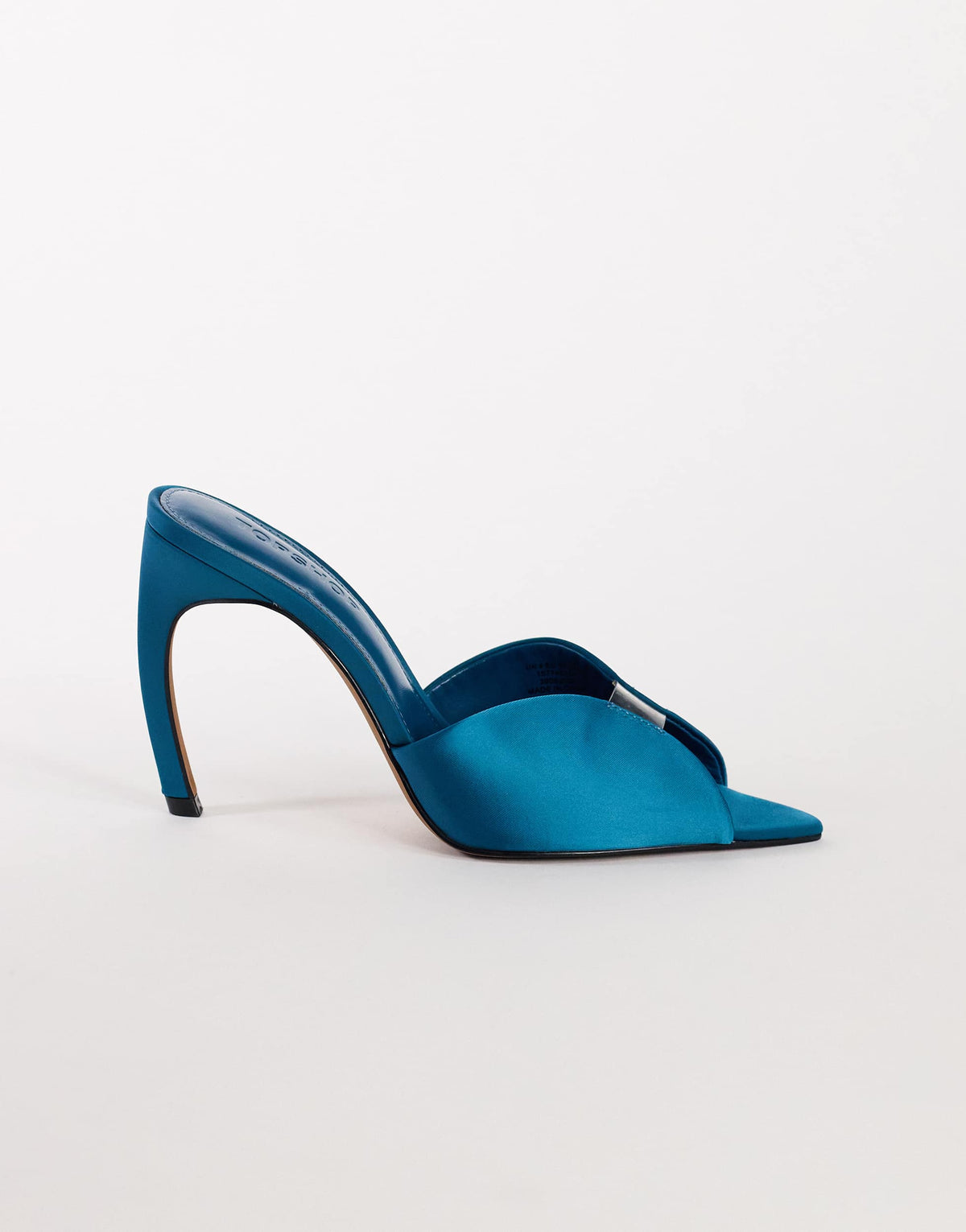 Topshop Wren peep toe high heel sandal in teal satin