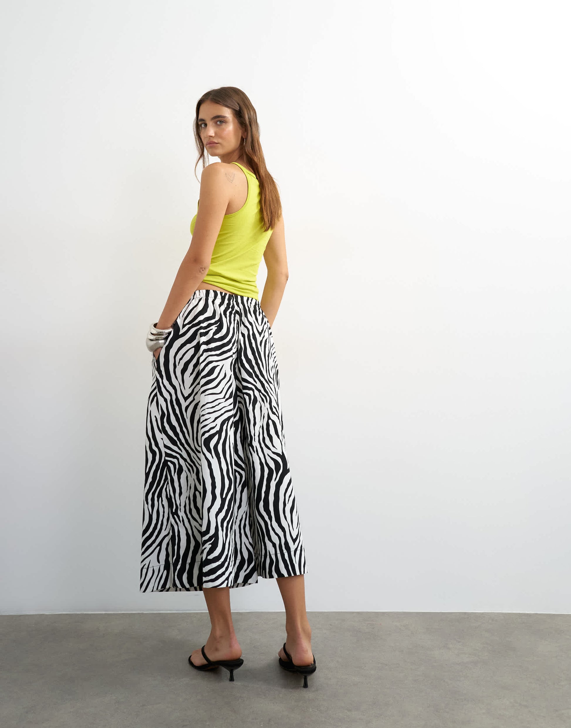 Topshop culotte in zebra print