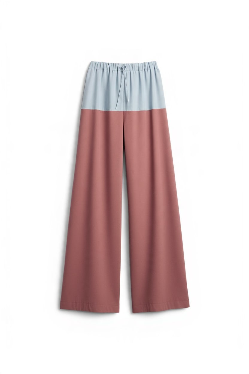 Topshop co ord colour block wide leg trouser in blue and mauve