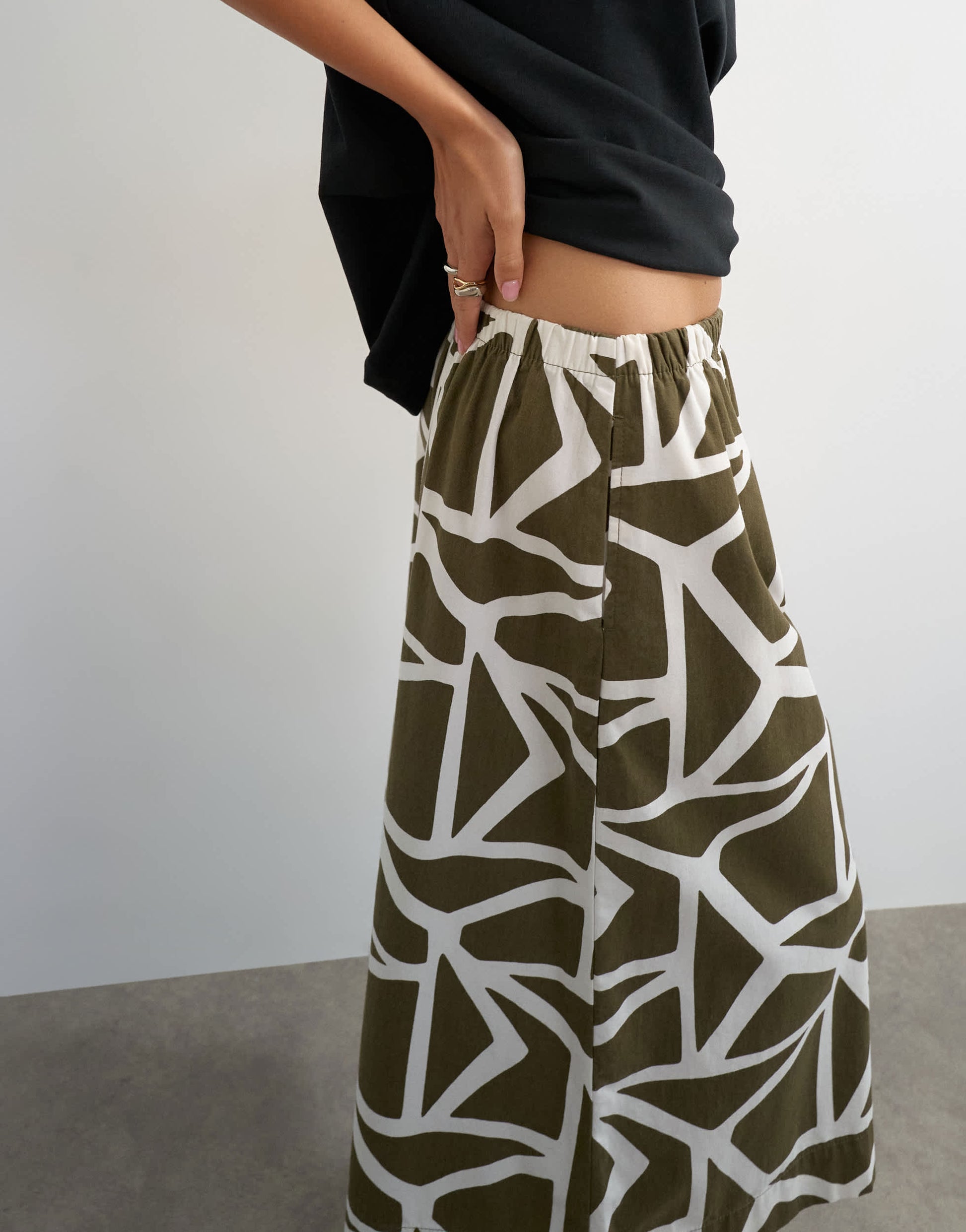 Topshop culotte in green abstract