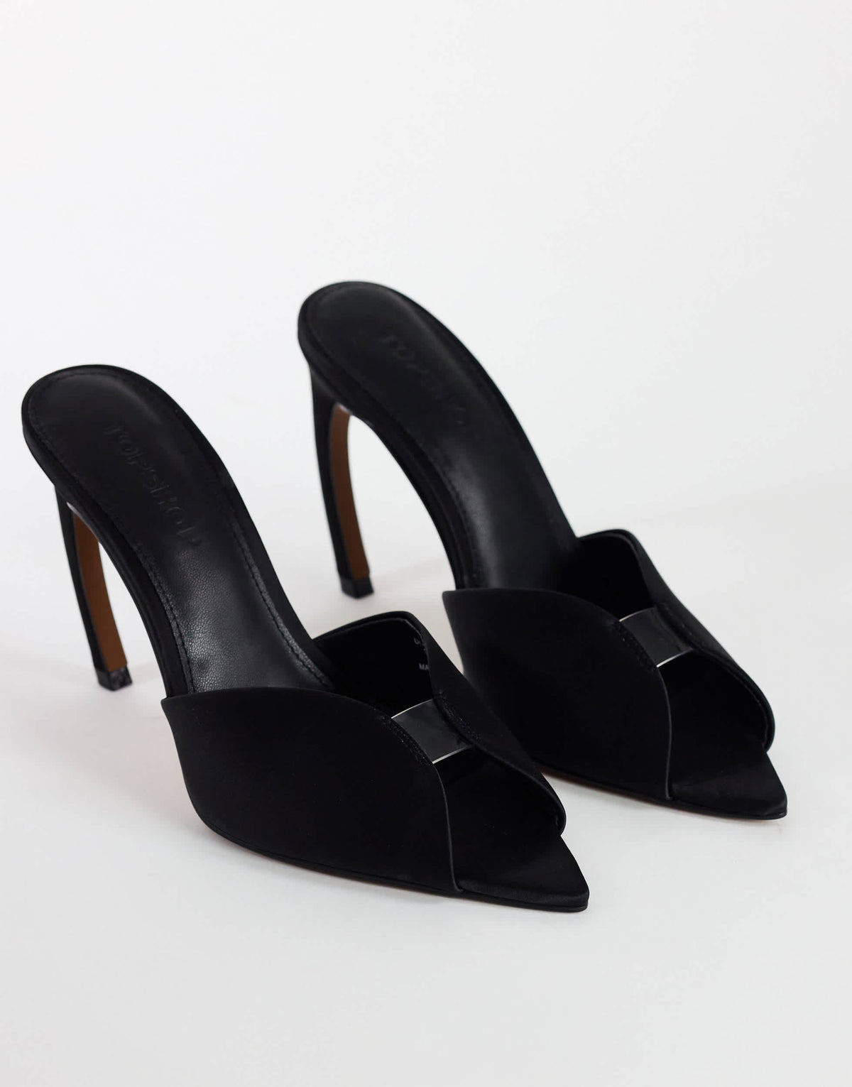 Topshop Wren peep toe high heel sandal in black