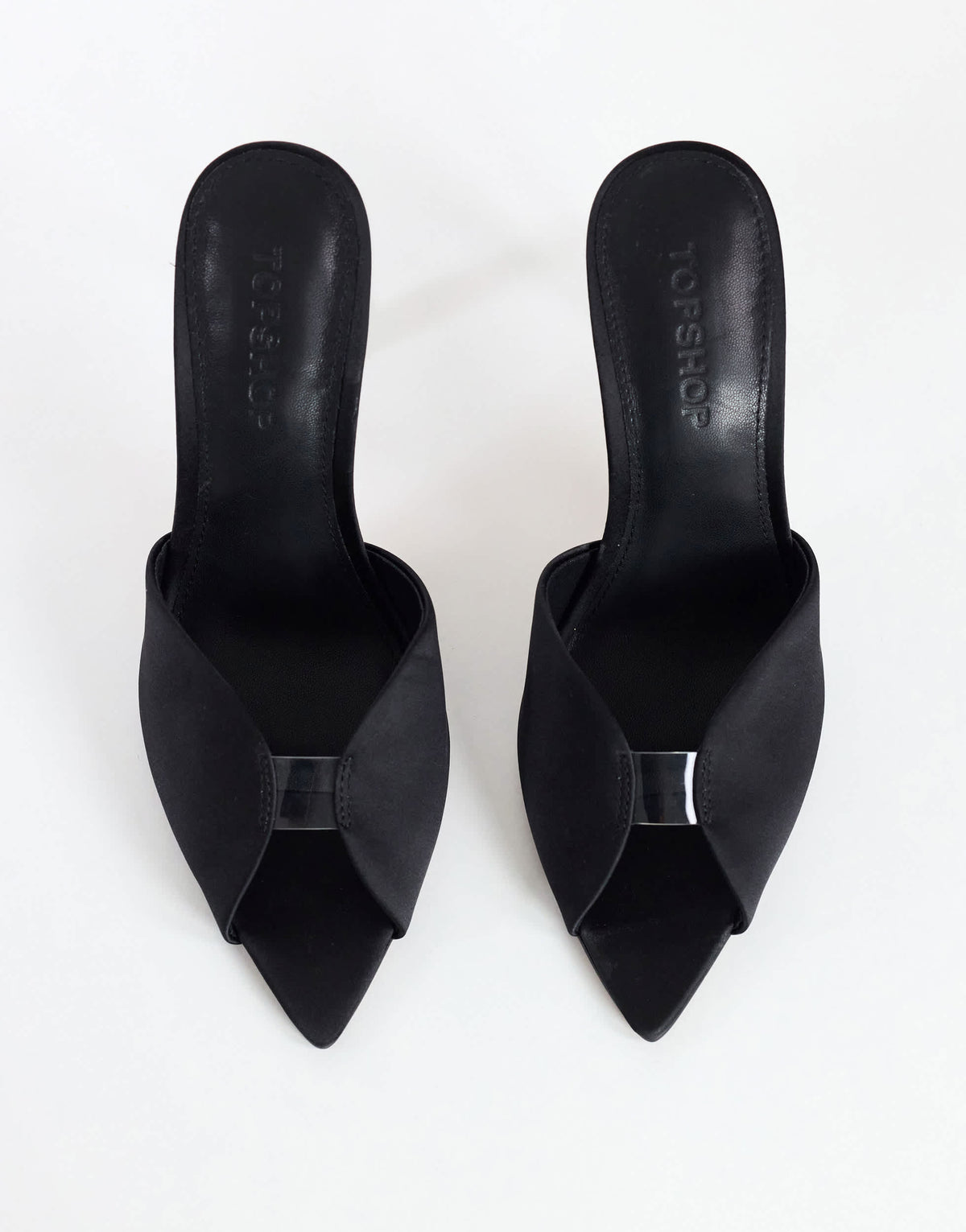 Topshop Wren peep toe high heel sandal in black