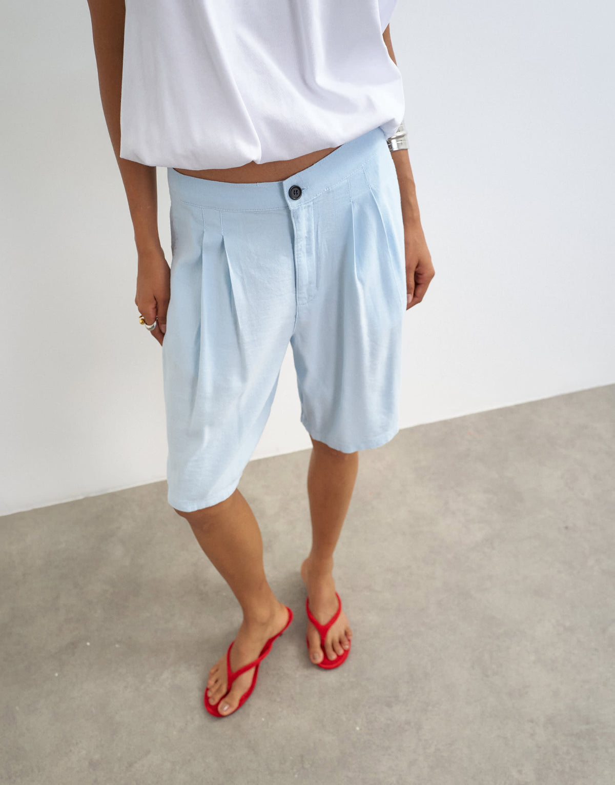 Topshop bermuda short in sky blue