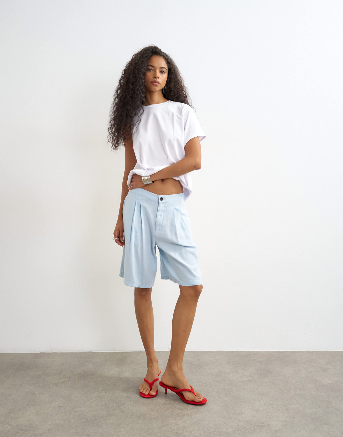 Topshop bermuda short in sky blue
