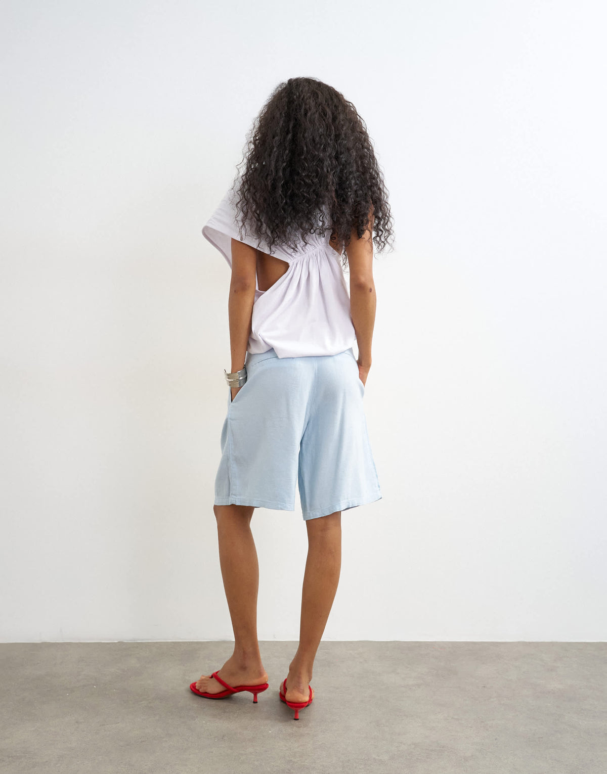 Topshop bermuda short in sky blue