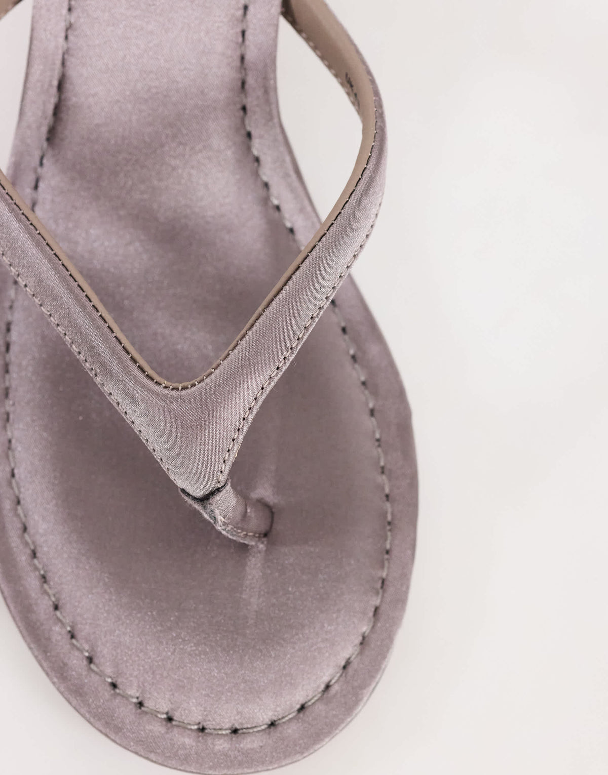 Topshop Axel toe thong mid heel sandal in grey satin