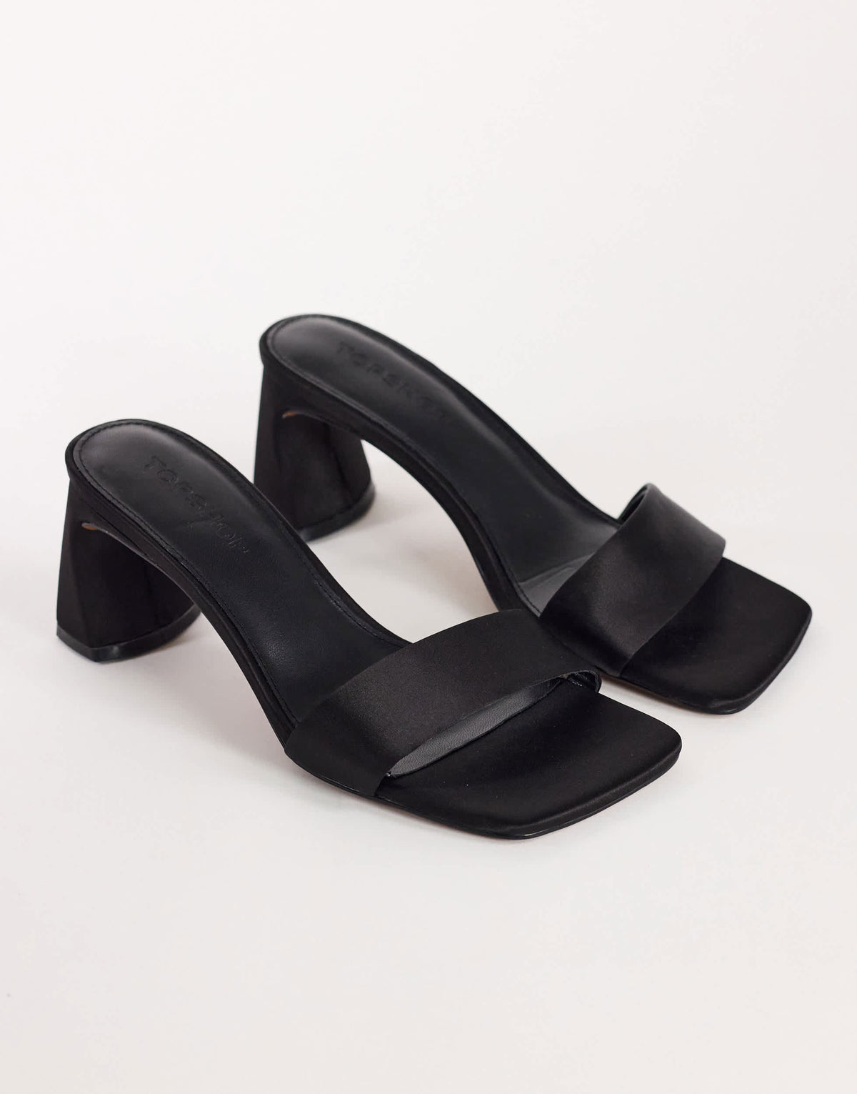 Topshop Nela mid heel mule in black