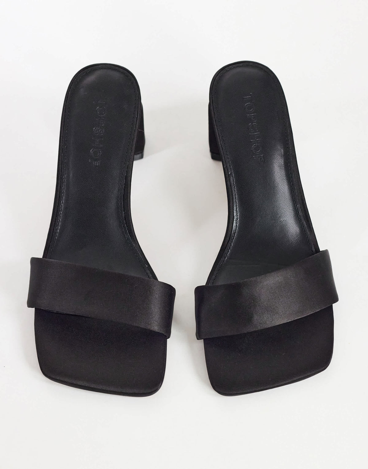 Topshop Nela mid heel mule in black