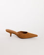 Topshop Gigi kitten heel court shoe in chestnut faux suede