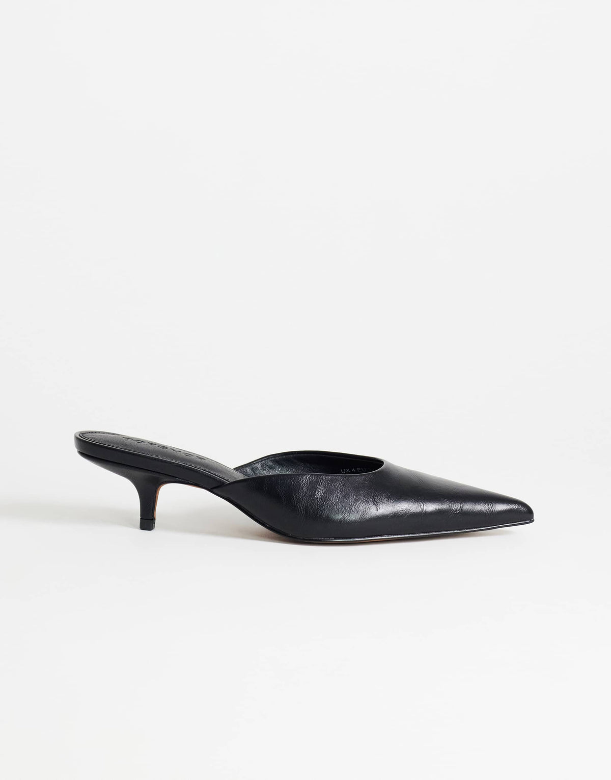 Topshop Gigi kitten heel court shoe in black