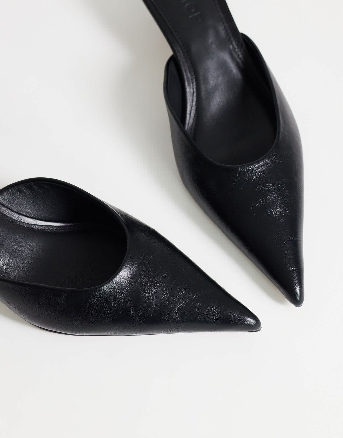 Topshop Gigi kitten heel court shoe in black