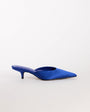 Topshop Gigi kitten heel court shoe in cobalt satin