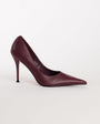 Topshop Alexander high heel court shoe in burgundy