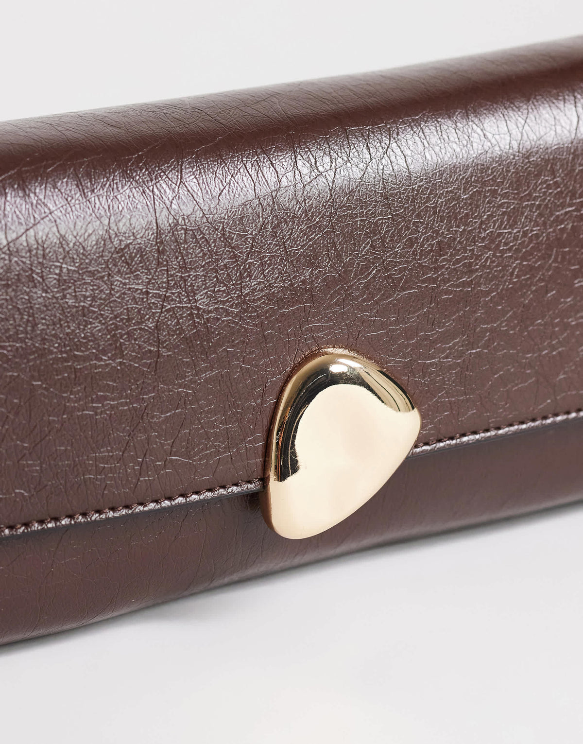 Topshop Santiago small shoulder bag with gold hardware in chocolate