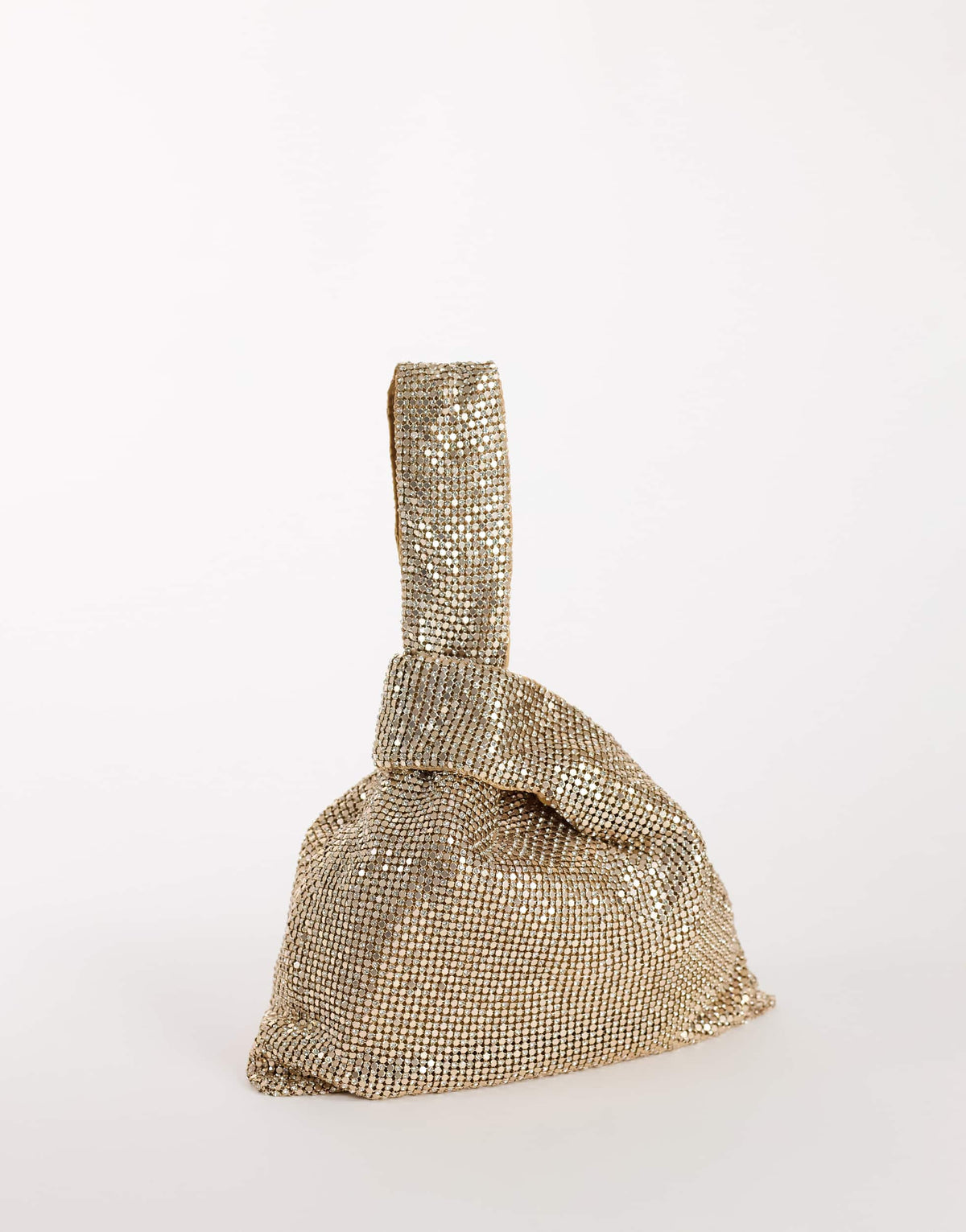 Topshop Gemma small diamante grab bag in gold with clear stones