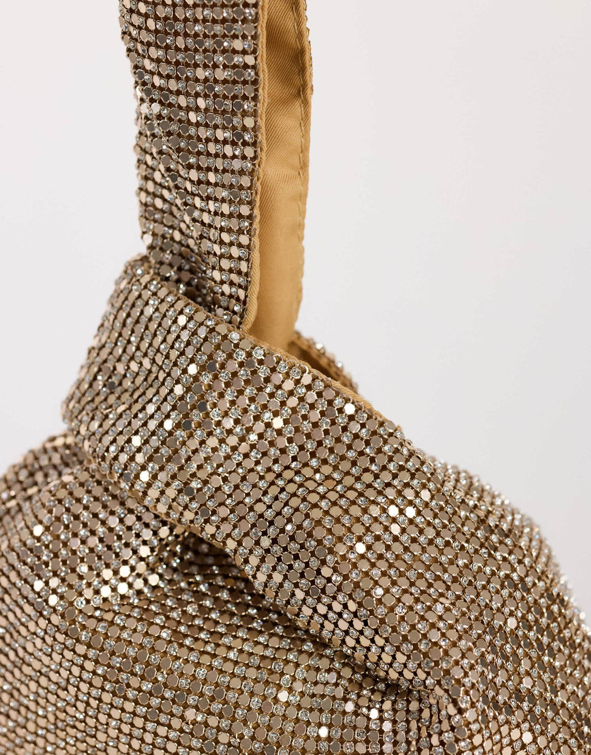 Topshop Gemma small diamante grab bag in gold with clear stones