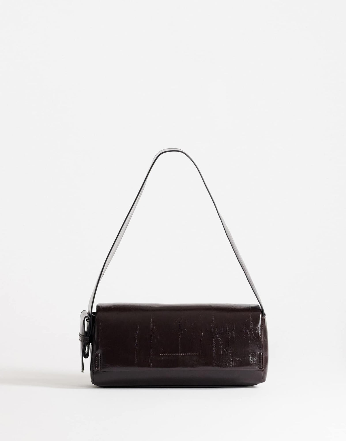 Topshop Spencer strap detail shoulder bag in chocolate