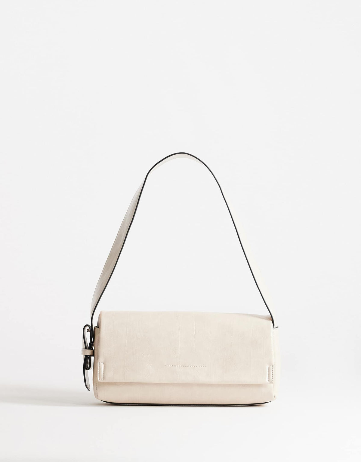 Topshop Spencer medium strap detail shoulder bag in stone