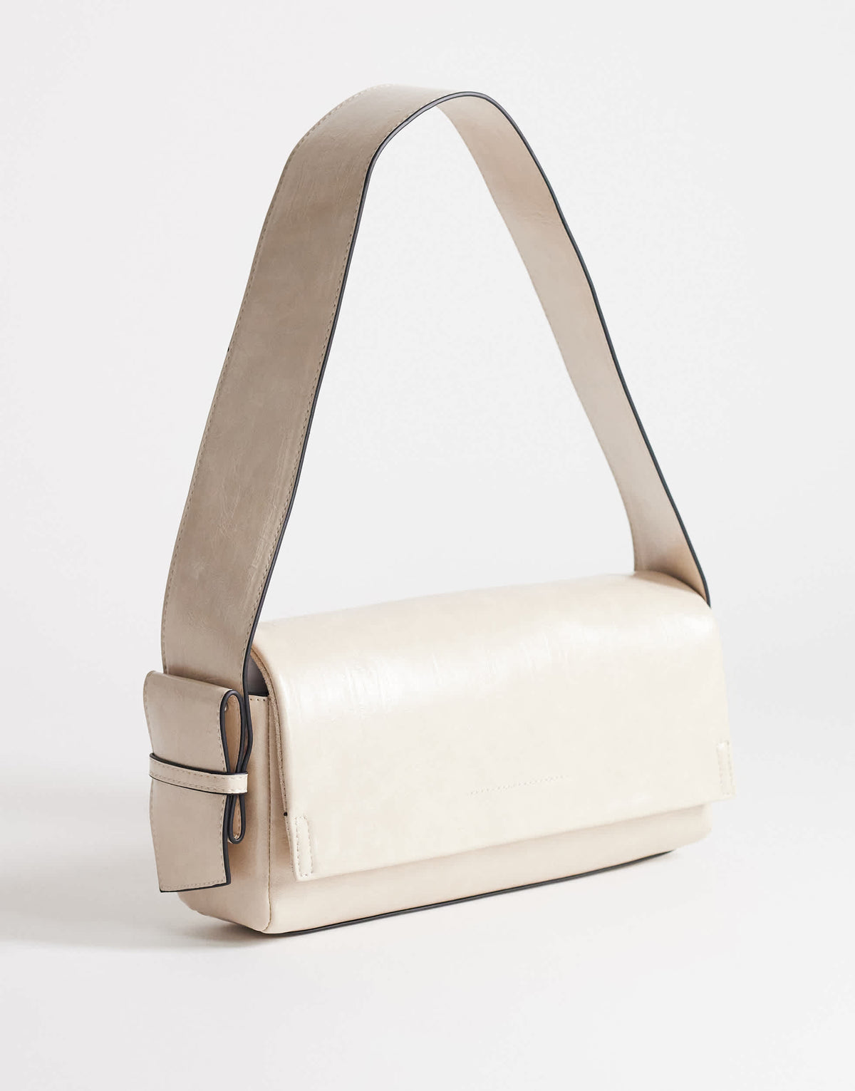 Topshop Spencer medium strap detail shoulder bag in stone