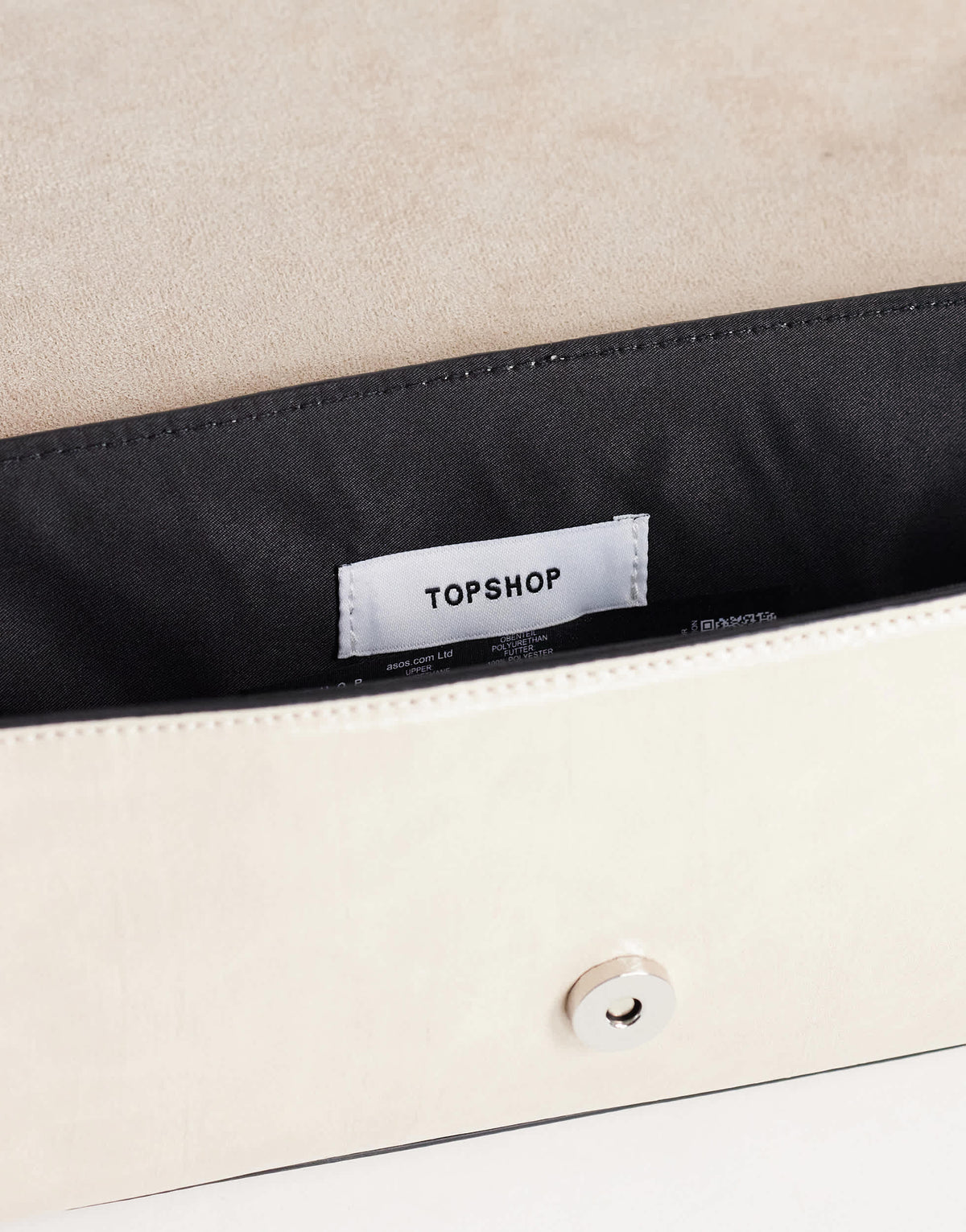 Topshop Spencer medium strap detail shoulder bag in stone