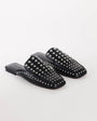 Topshop Bianca studded flat shoe in black