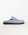 Topshop Addie real suede mule loafer in cornflower blue