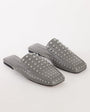 Topshop Bianca studded flat shoe in grey