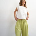 Short long à nouer Topshop, couleur citron vert délavé