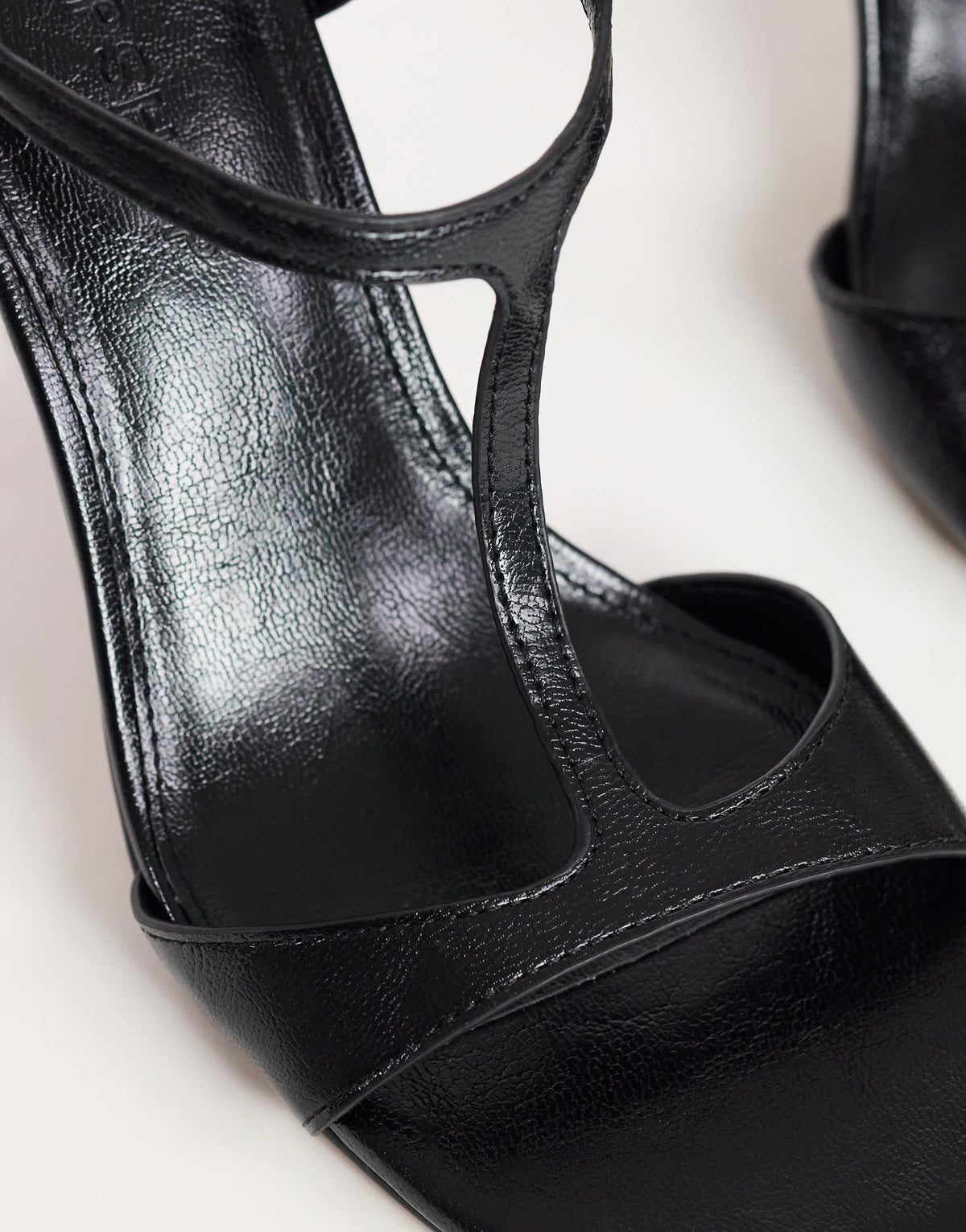 Topshop Willow T bar banana heel sandal in black