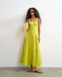 Topshop dropped waist maxi dress in green