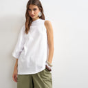 Topshop distorted cape top in ecru
