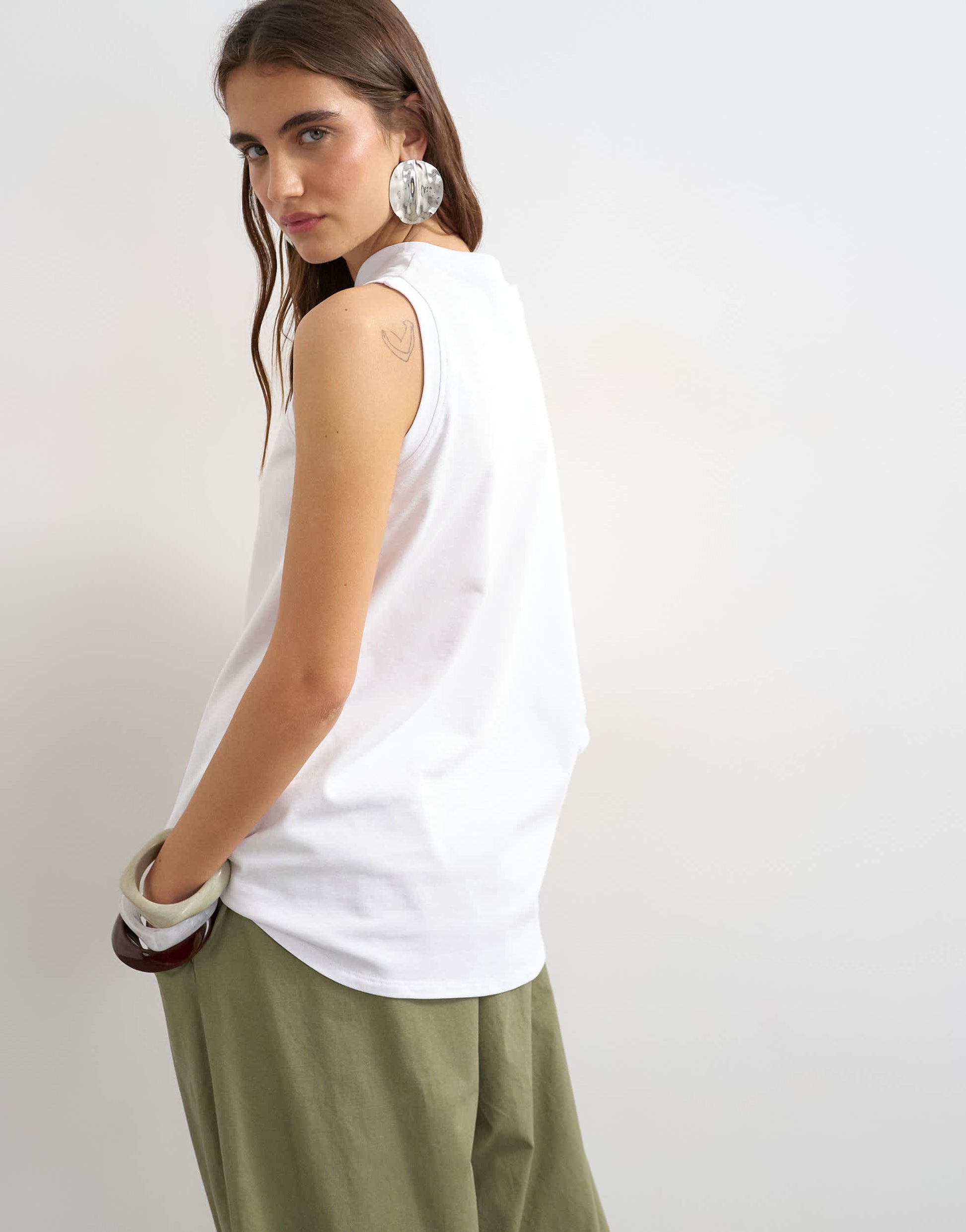 Topshop distorted cape top in ecru