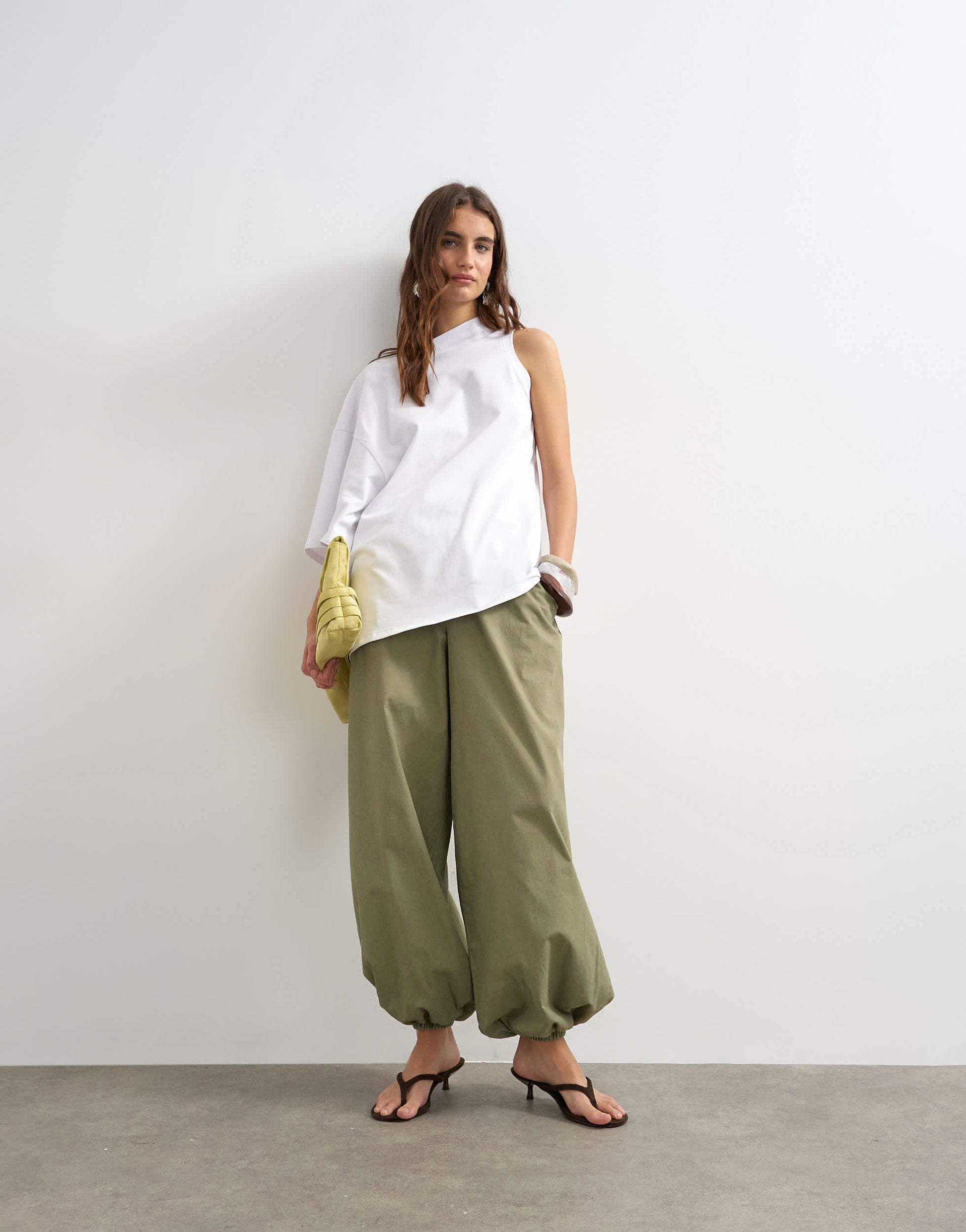 Topshop distorted cape top in ecru
