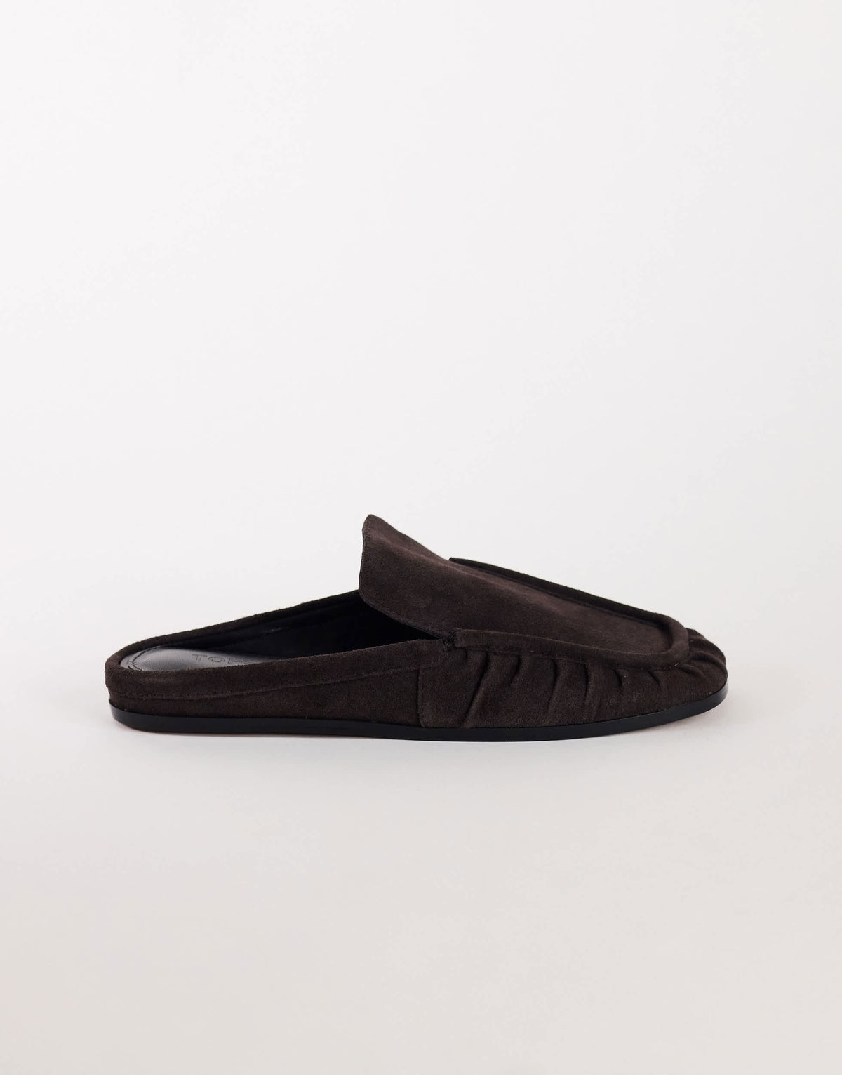 Topshop Brianna ruched mule loafer in chocolate
