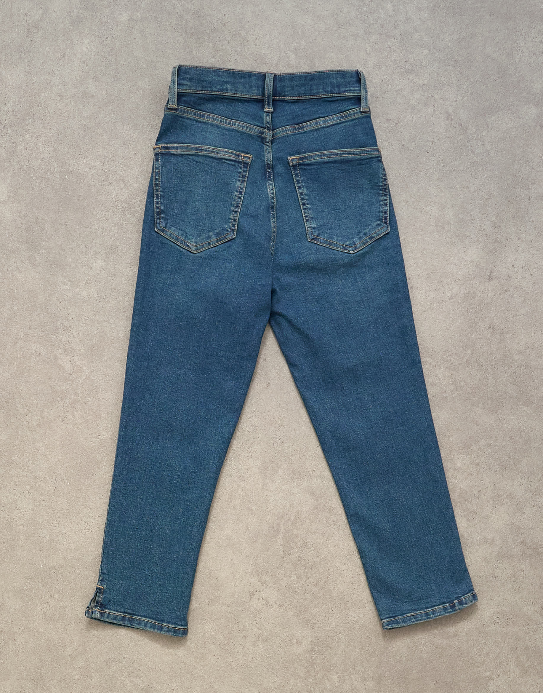 Topshop high rise capris jean in vintage blue