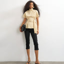Topshop high rise capris jean in Black