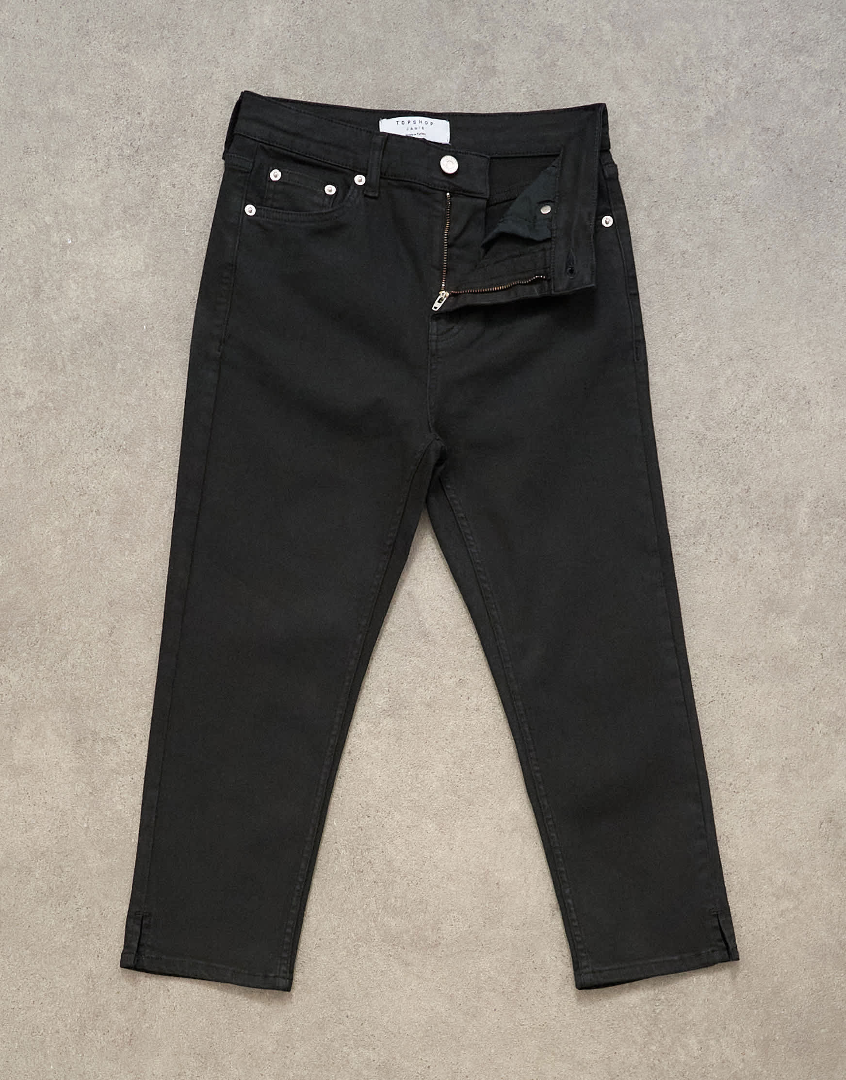 Topshop high rise capris jean in Black
