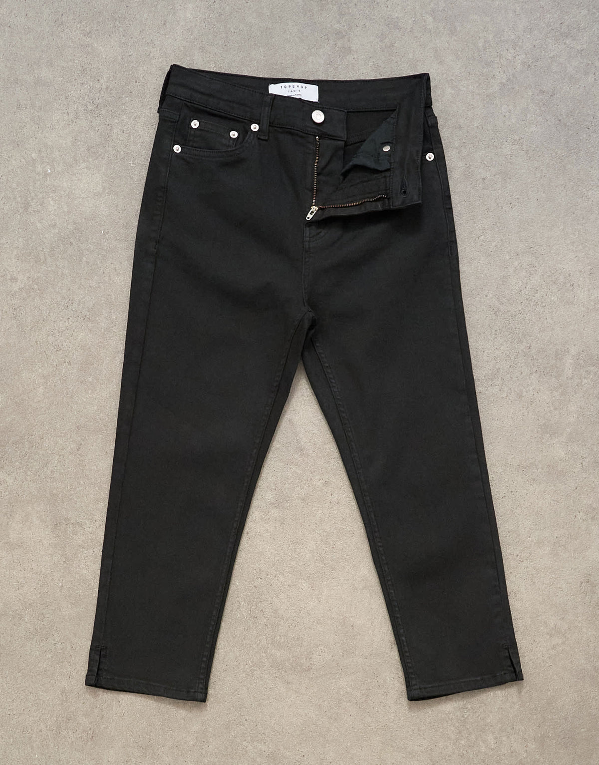 Topshop high rise capris jean in Black